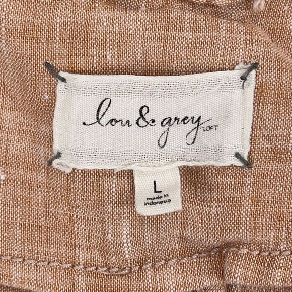 Lou & Grey LARGE Apricot Linen Lightweight Asymmetrical Zip Motorcycle Jacket - Picture 5 of 6